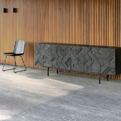 Ethnicraft Buffet Graphic en teck verni - 4 portes > Buffets, Armoires & Commodes
