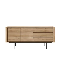 Ethnicraft Buffet Shadow en chêne - 2 portes, 3 tiroirs > Buffets, Armoires & Commodes