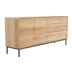 Ethnicraft Buffet Whitebird en chêne - 2 portes, 3 tiroirs > Buffets, Armoires & Commodes