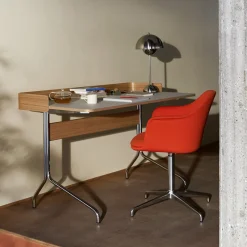 And Tradition Bureau Pavilion AV17 Linoleum Mushroom 4176 - Chêne / Pieds Chrome > Bureaux & Secrétaires