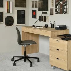 Ethnicraft Bureau Wave en chêne - 1 Tiroir > Bureaux & Secrétaires