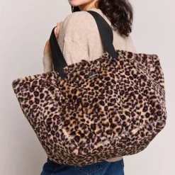 Hindbag Cabas Claude en fourrure - Léopard > Femme Recyclé|Sacs & Cabas