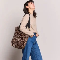 Hindbag Cabas Paul en fourrure - Léopard > Femme Recyclé|Sacs & Cabas