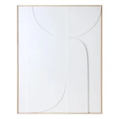 HK Living Cadre Relief Art B - 100 x 123 cm - Blanc XL > Affiches & Tableaux