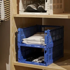 Hay Caisse Crate M - Bleu électrique > Recyclé|Petits Rangements