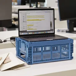 Hay Caisse Crate M - Bleu électrique > Recyclé|Petits Rangements