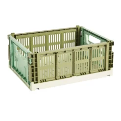 Hay Caisse Crate Mix - Olive / Menthe foncée > Recyclé|Petits Rangements