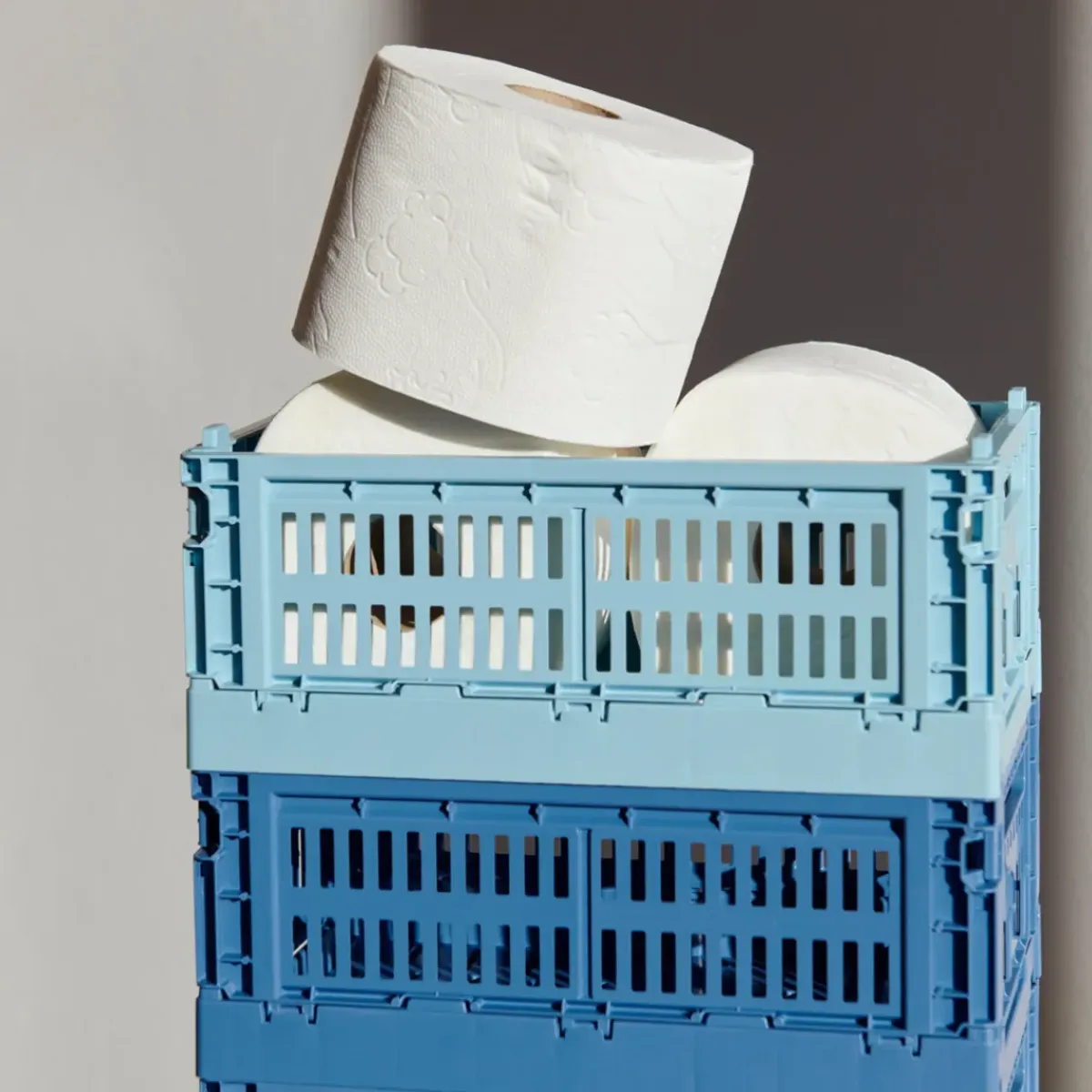 Hay Caisse Crate S - Bleu Dusty > Recyclé|Petits Rangements