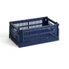 Hay Caisse Crate S - Bleu Foncé > Recyclé|Petits Rangements