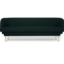 ENOstudio Canapé Cornice 3 places en velours - Vert Canard u0026 Laiton > Canapés