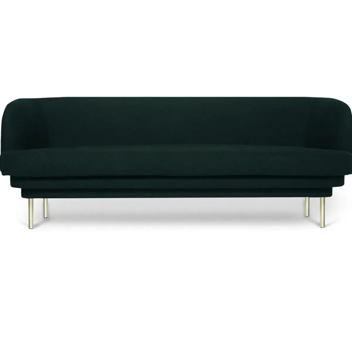 ENOstudio Canapé Cornice 3 places en velours - Vert Canard u0026 Laiton > Canapés