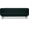 ENOstudio Canapé Cornice 3 places en velours - Vert Canard u0026 Métal noir > Canapés