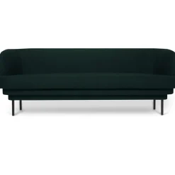 ENOstudio Canapé Cornice 3 places en velours - Vert Canard u0026 Métal noir > Canapés