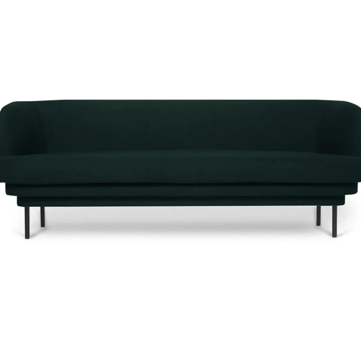 ENOstudio Canapé Cornice 3 places en velours - Vert Canard u0026 Métal noir > Canapés