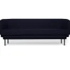 ENOstudio Canapé Cornice 3 places en velours - Bleu nuit u0026 Métal noir > Canapés