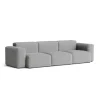 Hay Canapé Mags Soft Low 3 places - Combinaison 1 - Steelcut Trio 133 - Coutures Light Grey > Canapés