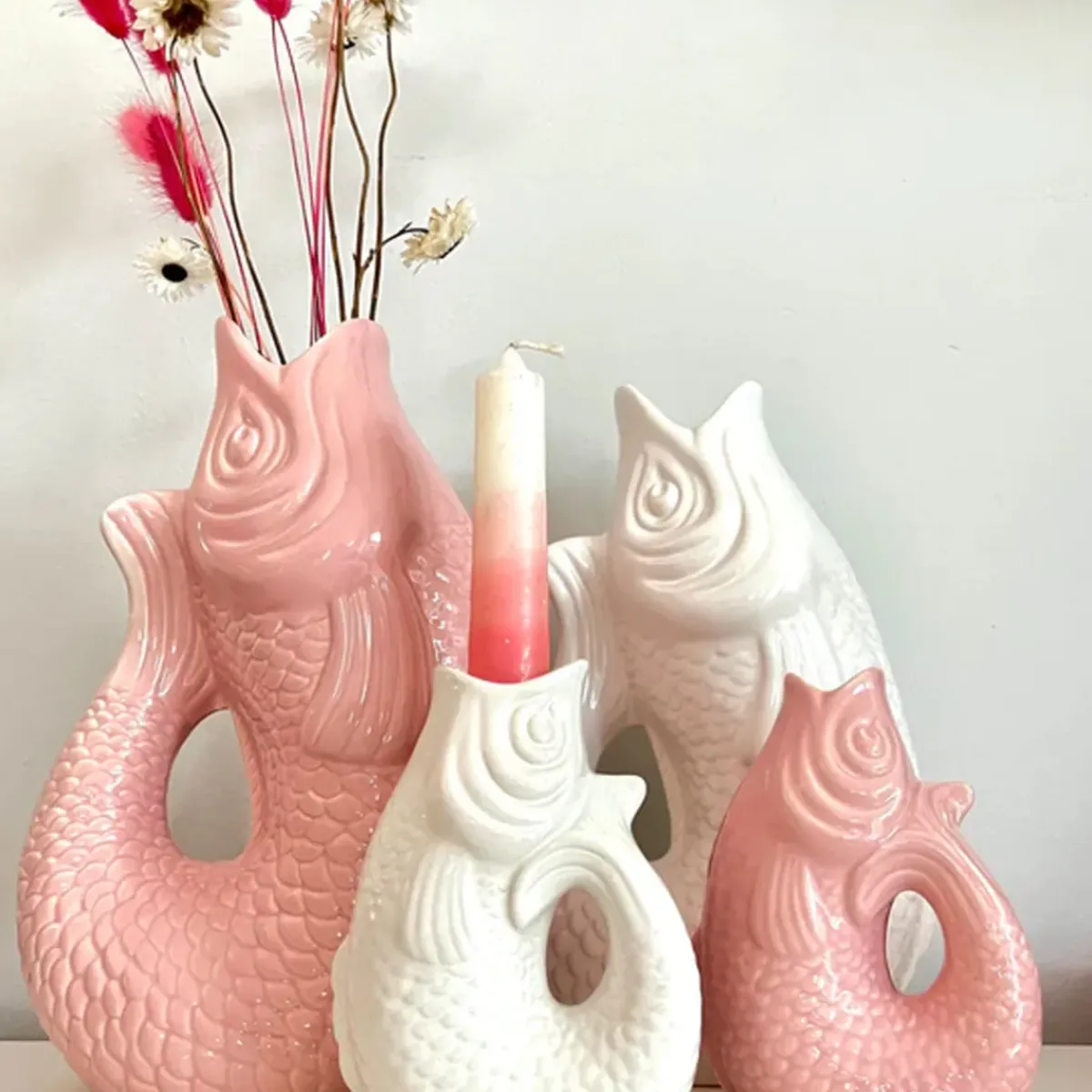 Sélectionné par Fleux Carafe / Vase Monsieur Carafon Poisson - Rose > Carafes & Verres|Vases