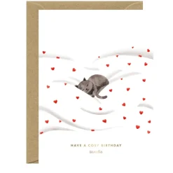 All the ways to say Carte d'anniversaire Gold Cosy Cat > Papeterie