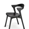 Ethnicraft Chaise Bok Chêne noir - Cuir Noir > Chaises