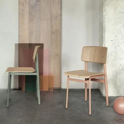Muuto Chaise Loft - Vert u0026 Chêne > Fabriqué En Europe|Chaises