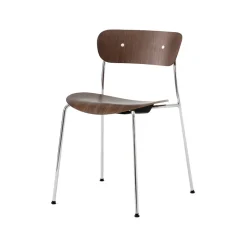And Tradition Chaise Pavilion AV1 Noyer/Chrome > Chaises