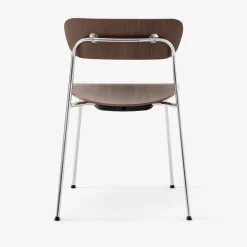 And Tradition Chaise Pavilion AV1 Noyer/Chrome > Chaises