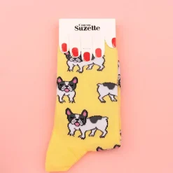 Coucou Suzette Chaussettes Bouledogue Opaques - Jaune > Femme Mode|Chaussettes