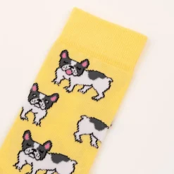 Coucou Suzette Chaussettes Bouledogue Opaques - Jaune > Femme Mode|Chaussettes