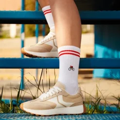 Sélectionné par Fleux Chaussettes brodées Cycliste > Femme Chaussettes|Chaussettes
