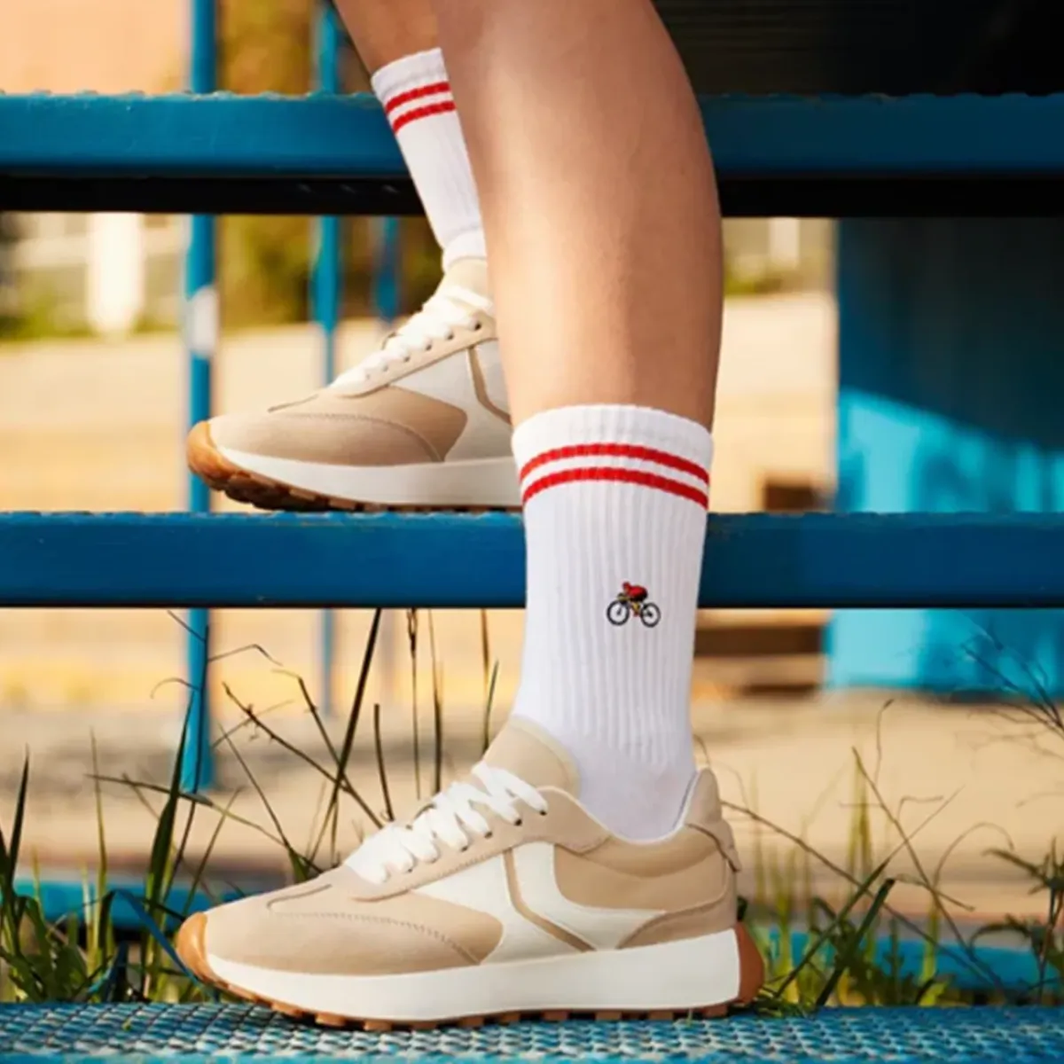 Sélectionné par Fleux Chaussettes brodées Cycliste > Femme Chaussettes|Chaussettes