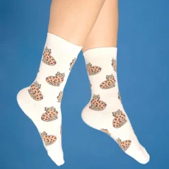 Coucou Suzette Chaussettes Chat Bengal - Jaune > Femme Mode|Chaussettes