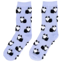 Coucou Suzette Chaussettes Chat Noir u0026 Blanc - Violet > Femme Mode|Chaussettes