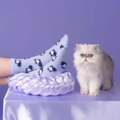 Coucou Suzette Chaussettes Chat Noir u0026 Blanc - Violet > Femme Mode|Chaussettes