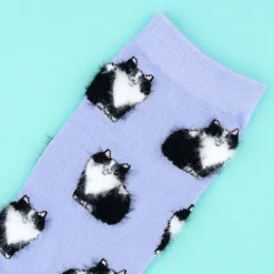 Coucou Suzette Chaussettes Chat Noir u0026 Blanc - Violet > Femme Mode|Chaussettes