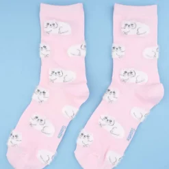 Coucou Suzette Chaussettes Chat Persan - Rose > Femme Mode|Chaussettes