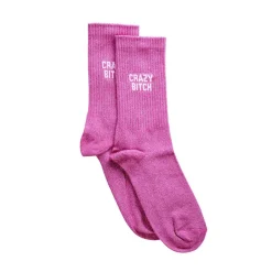 Félicie Aussi Chaussettes Paillettes Crazy Bitch 36/40 - Rose > Femme Fabriqué En France|Mode