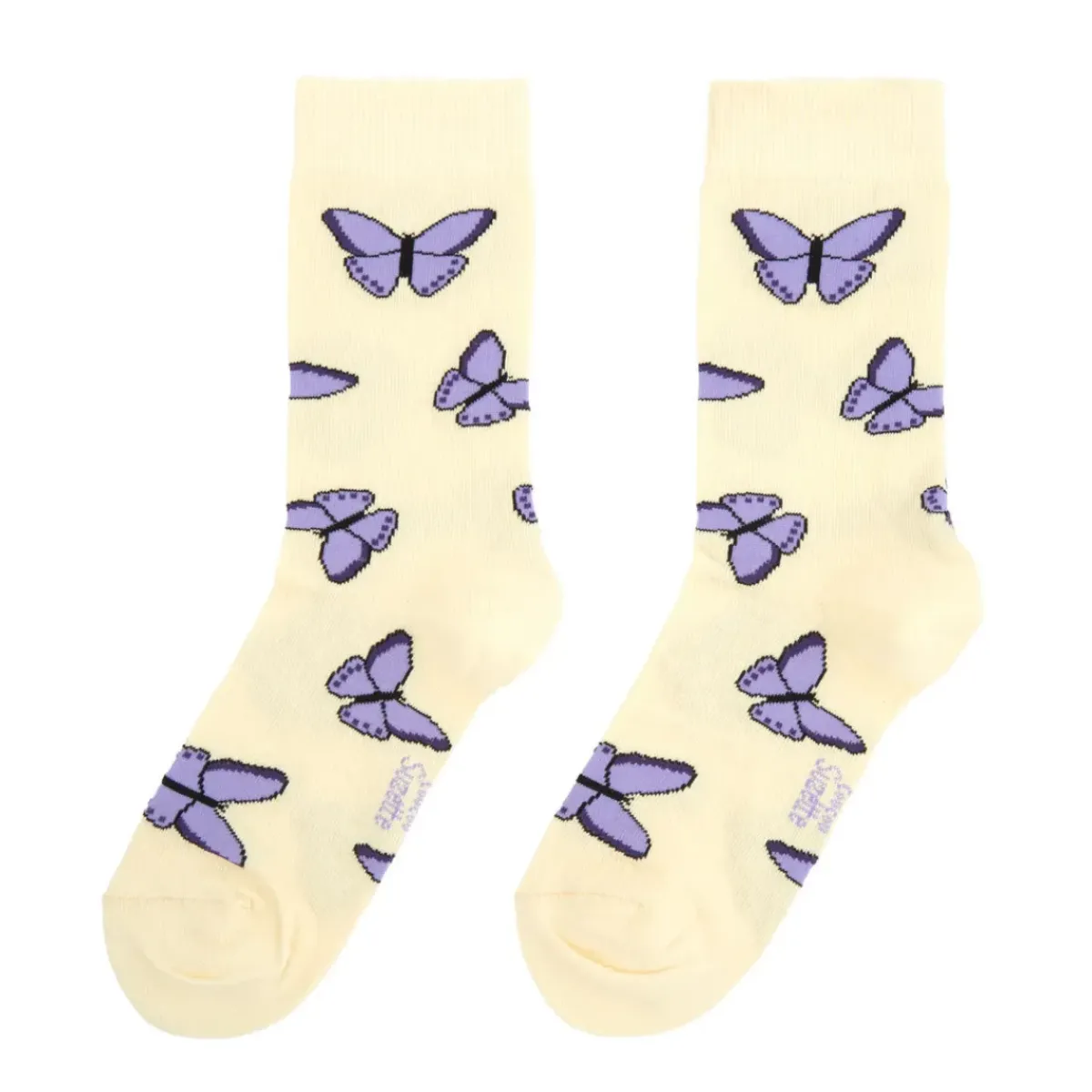 Coucou Suzette Chaussettes Papillon - Mauve > Femme Fabriqué En France|Chaussettes
