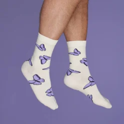 Coucou Suzette Chaussettes Papillon - Mauve > Femme Fabriqué En France|Chaussettes