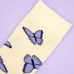 Coucou Suzette Chaussettes Papillon - Mauve > Femme Fabriqué En France|Chaussettes