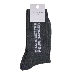 Félicie Aussi Chaussettes Pour Danser Paillettes 36/40 - Anthracite > Femme Mode|Chaussettes