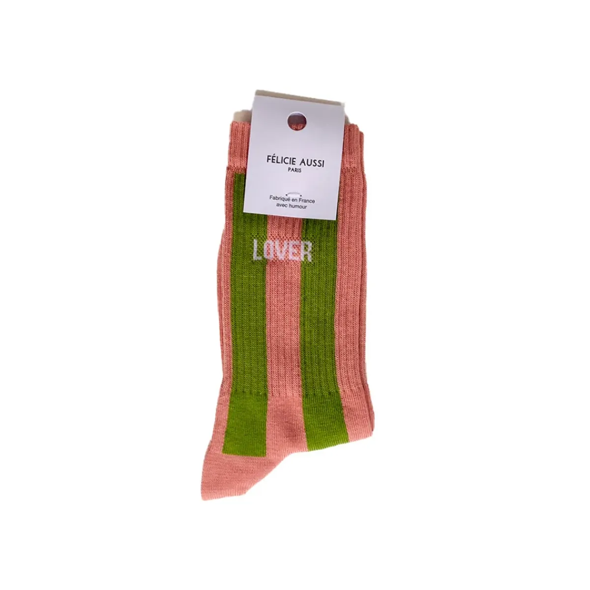 Felicie Aussi Chaussettes Rayures Lover Bi-Gout 36/40 - Rose Bambou > Femme Fabriqué En France|Chaussettes