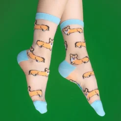 Coucou Suzette Chaussettes Transparentes - Corgi > Femme Fabriqué En France|Mode