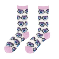 Coucou Suzette Chaussettes Transparentes - Pensée Mauve > Femme Fabriqué En France|Mode