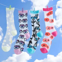 Coucou Suzette Chaussettes Transparentes - Pensée Mauve > Femme Fabriqué En France|Mode
