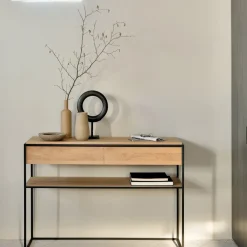 Ethnicraft Console Monolit en chêne noir - l 122 cm > Buffets, Armoires & Commodes