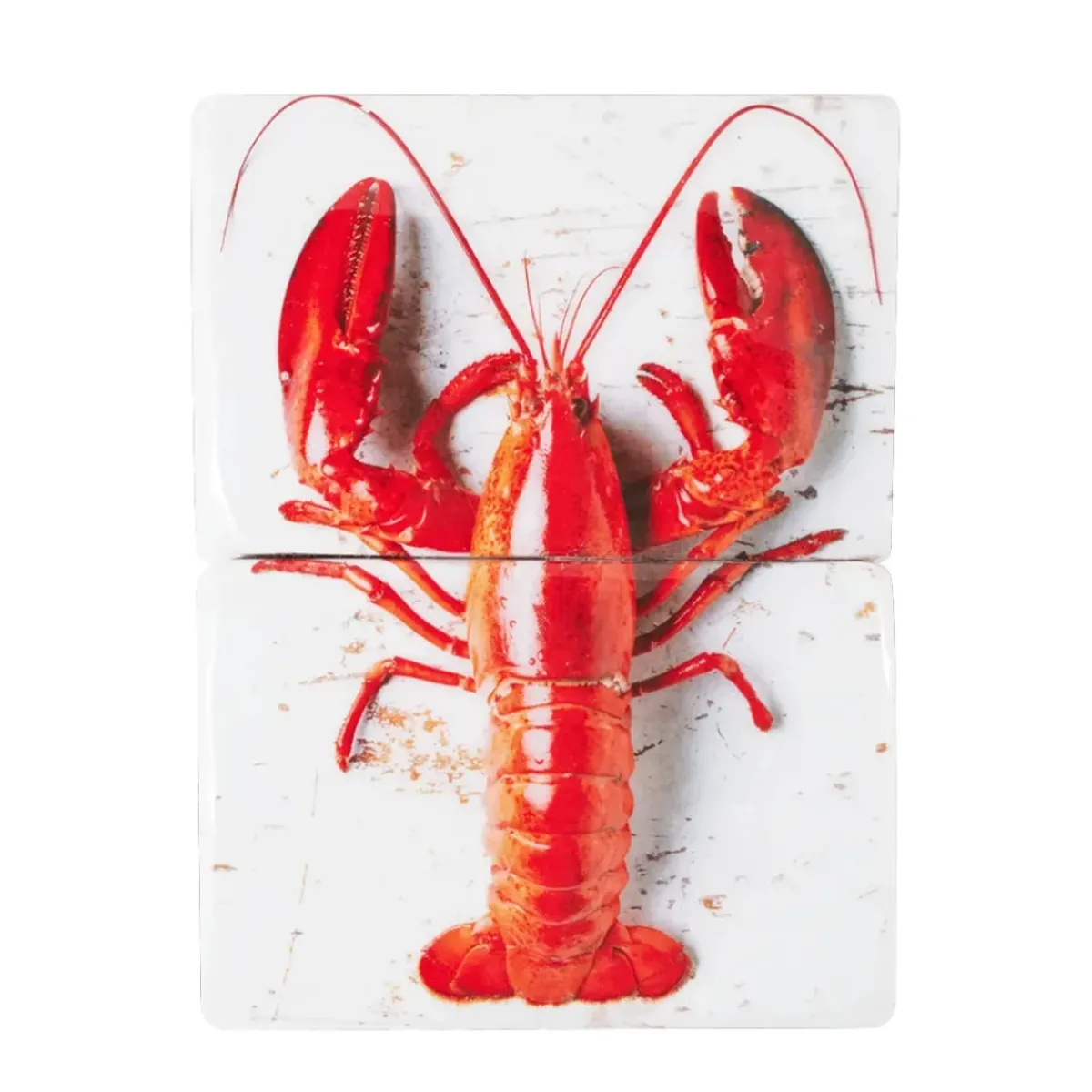 Stigerwoods Décoration murale Homard rouge / fond blanc - 29 x 40 cm > Fabriqué En Europe|Fabrication Artisanale