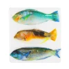 Stigerwoods Décoration murale Trois poissons perroquet sur fond blanc - 20 cm x 20 cm > Fabriqué En Europe|Fabrication Artisanale