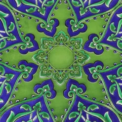 Sélectionné par Fleux Dessous de Plat Fleur en Céramique - Bleu et Vert > Fabriqué En Europe|Plats & Plateaux