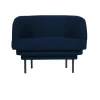ENOstudio Fauteuil Cornice Velours - Bleu nuit u0026 Métal noir > Fauteuils & Repose-pieds
