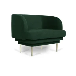 ENOstudio Fauteuil Cornice Velours - Vert Canard u0026 Laiton > Fauteuils & Repose-pieds